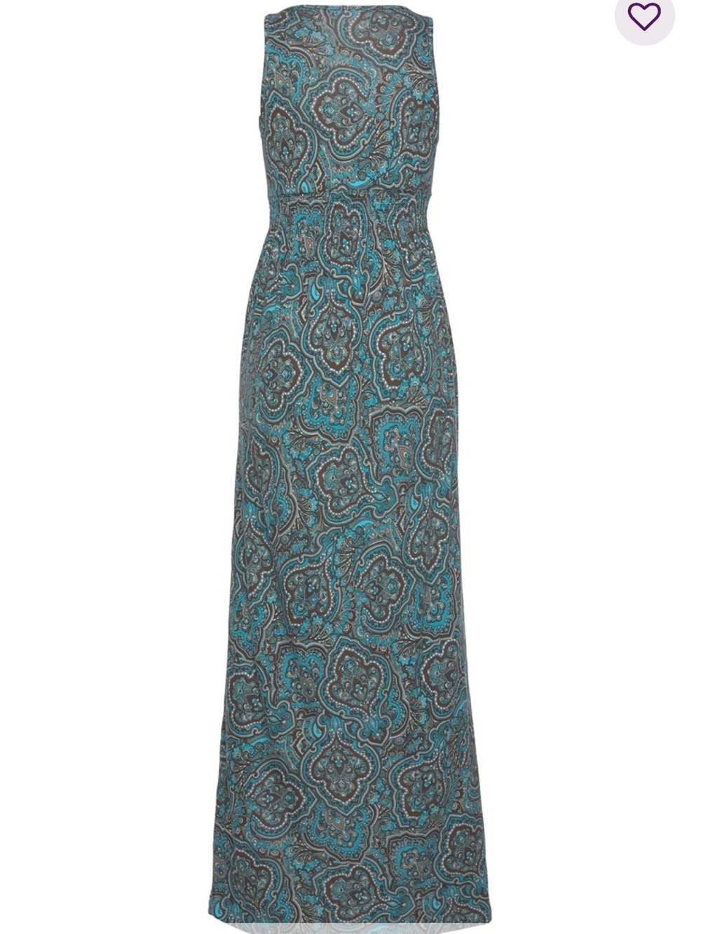 Lascana Teal Paisley V-Neck Maxi Dress EUC - Picture 3 of 9